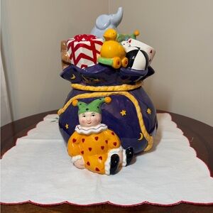 Mary Engelbreit Christmas Toy Bag Cookie Jar (Enesco 1999)